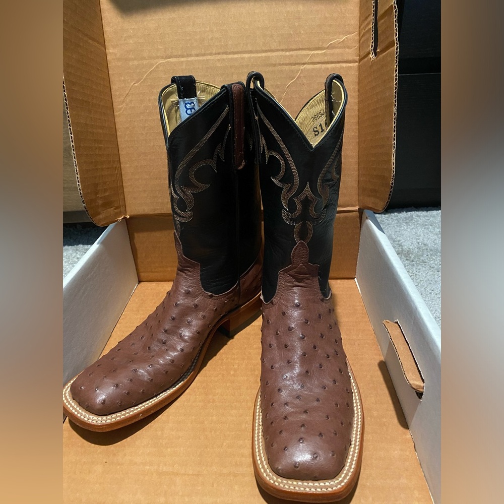 Anderson Bean Ostrich Boots Size 7